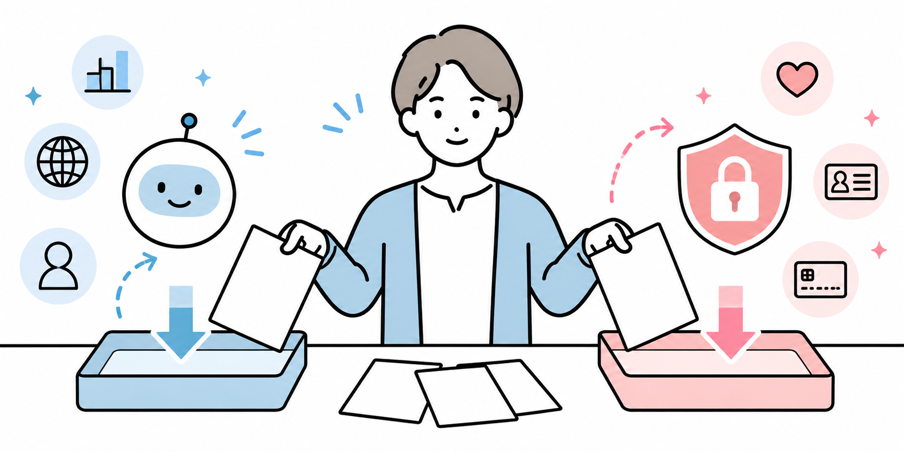 生成AI活用ガイドラインに必ず入れるべき項目 - 入力してよい情報、入力してはいけない情報を分類するの挿絵