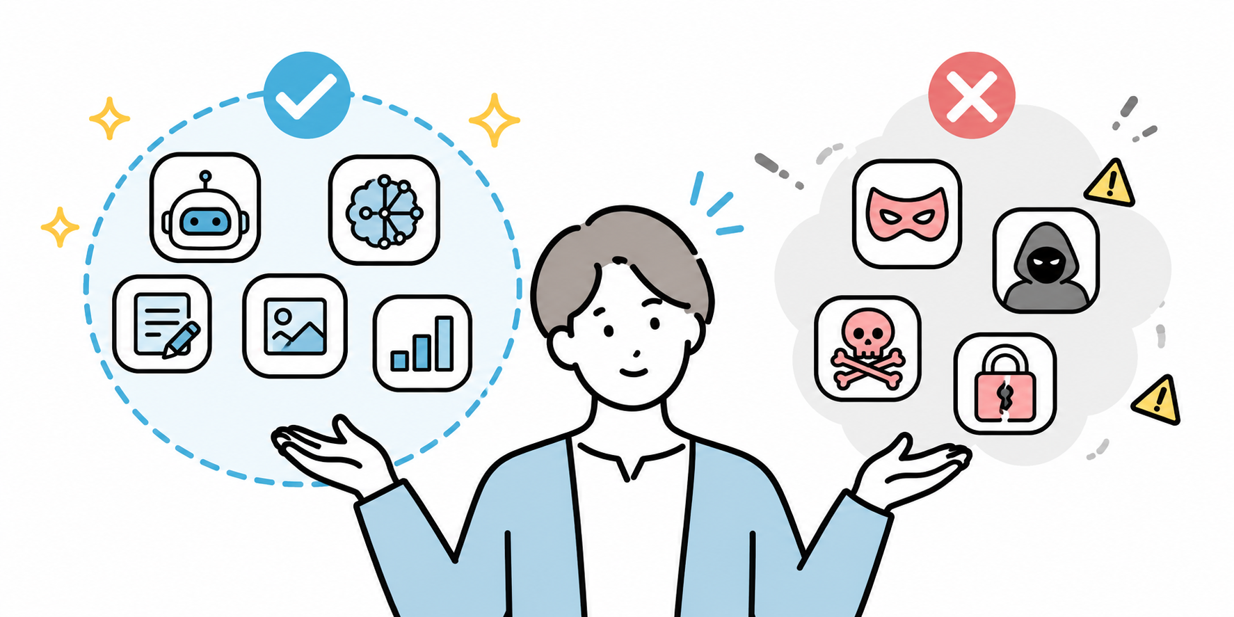 生成AI活用ガイドラインに必ず入れるべき項目 - 利用してよいツール、使ってはいけないツールを明確にするの挿絵