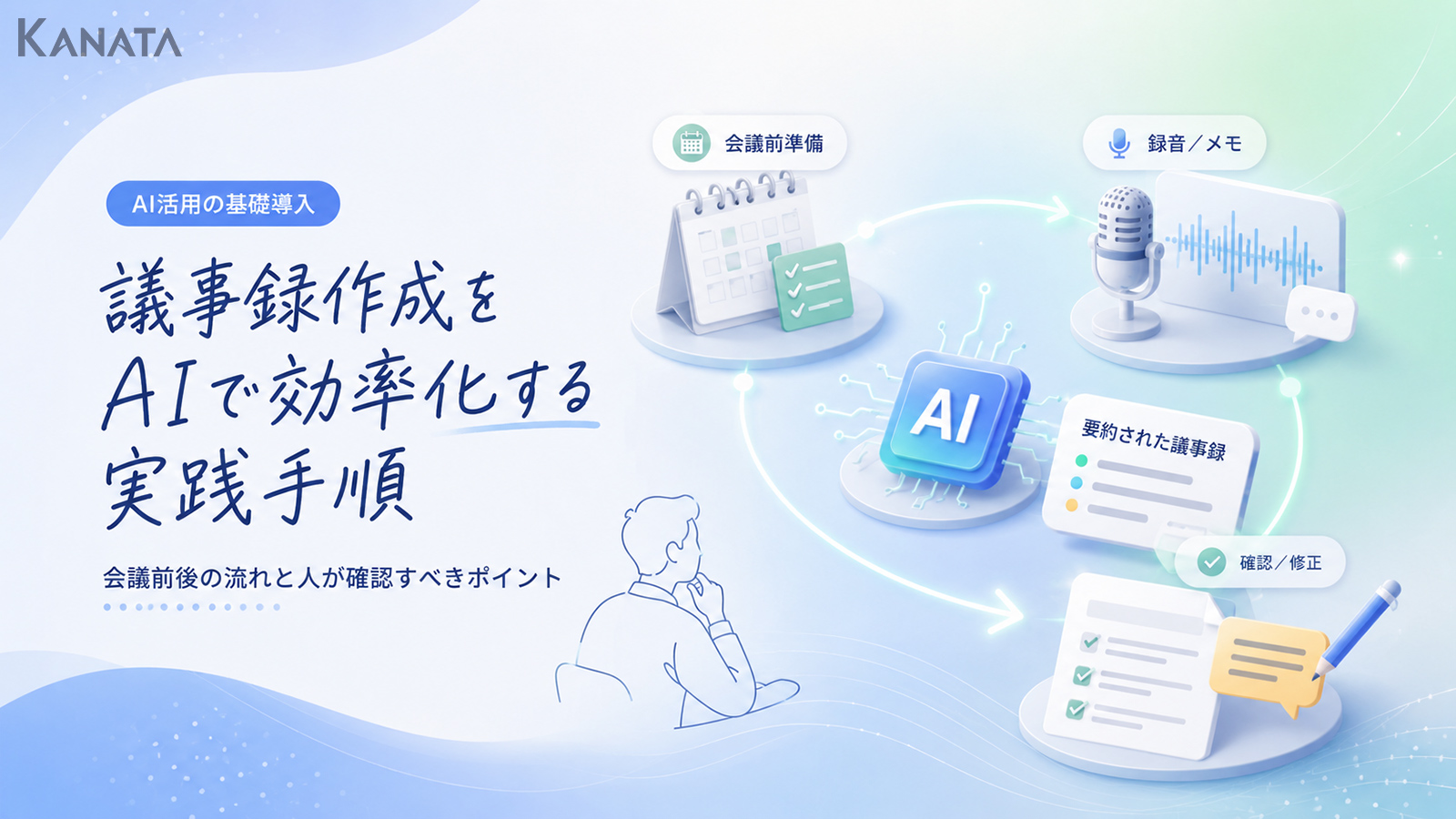 議事録作成をAIに任せて効率化｜録音から要約・確認までの実践手順を解説