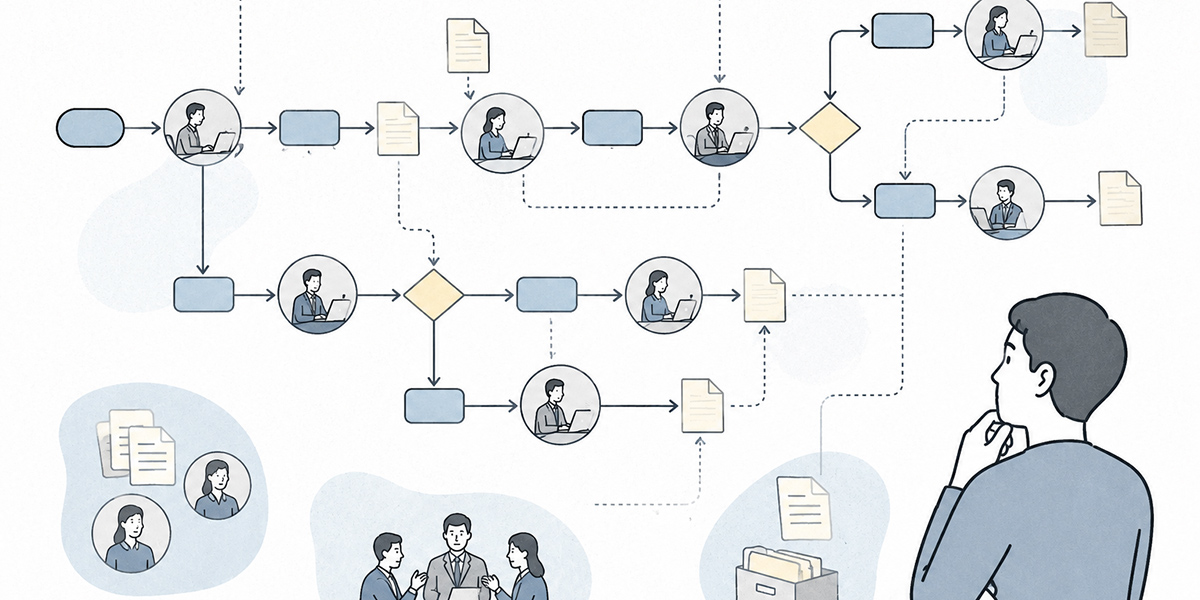 AI導入前に行うべき業務棚卸しの進め方 - フロー図でAs-Isの業務プロセスを可視化するの挿絵