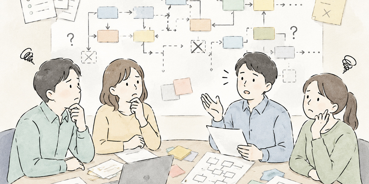 AI導入前に行うべき業務棚卸しの進め方 - 業務の棚卸しでよくある失敗の挿絵