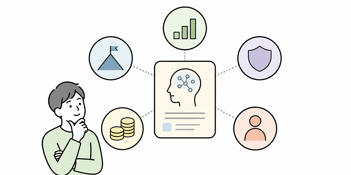 The five axes for evaluating AI use cases