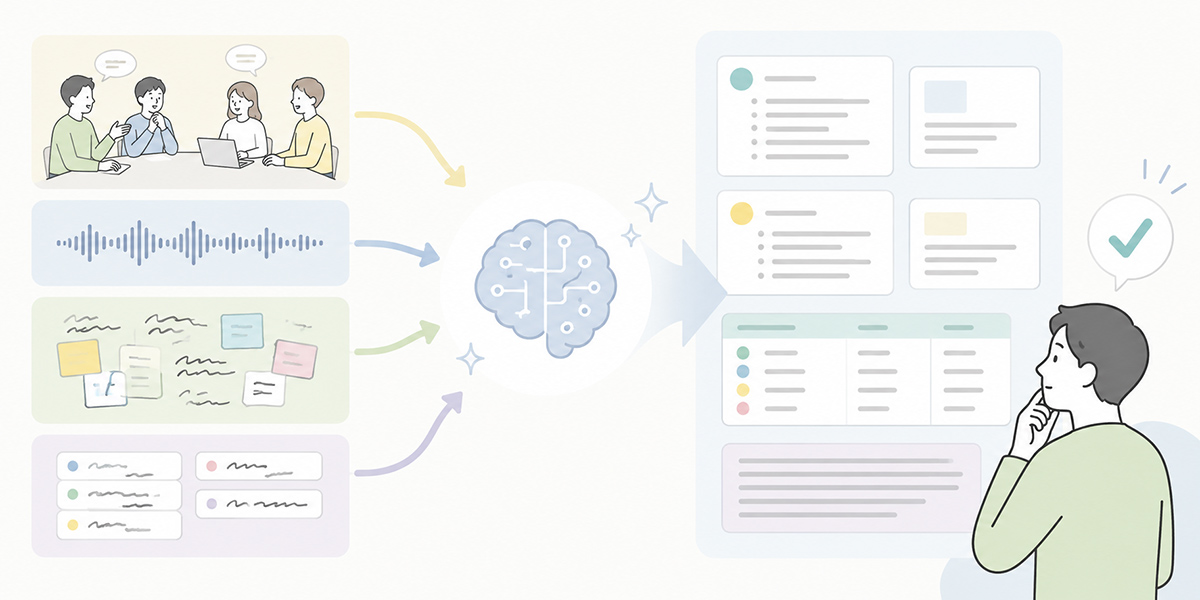 A practical workflow for producing meeting minutes with AI - illustration for the main tasks AI can make lighter when taking minutes