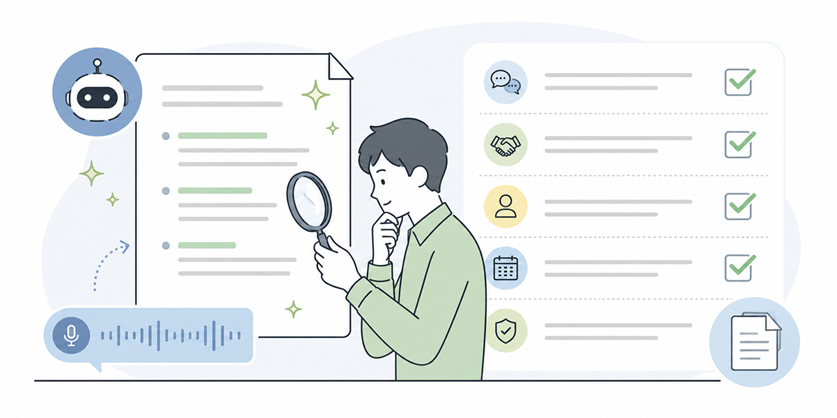 A practical workflow for producing meeting minutes with AI - illustration for what to check when reviewing AI-produced minutes