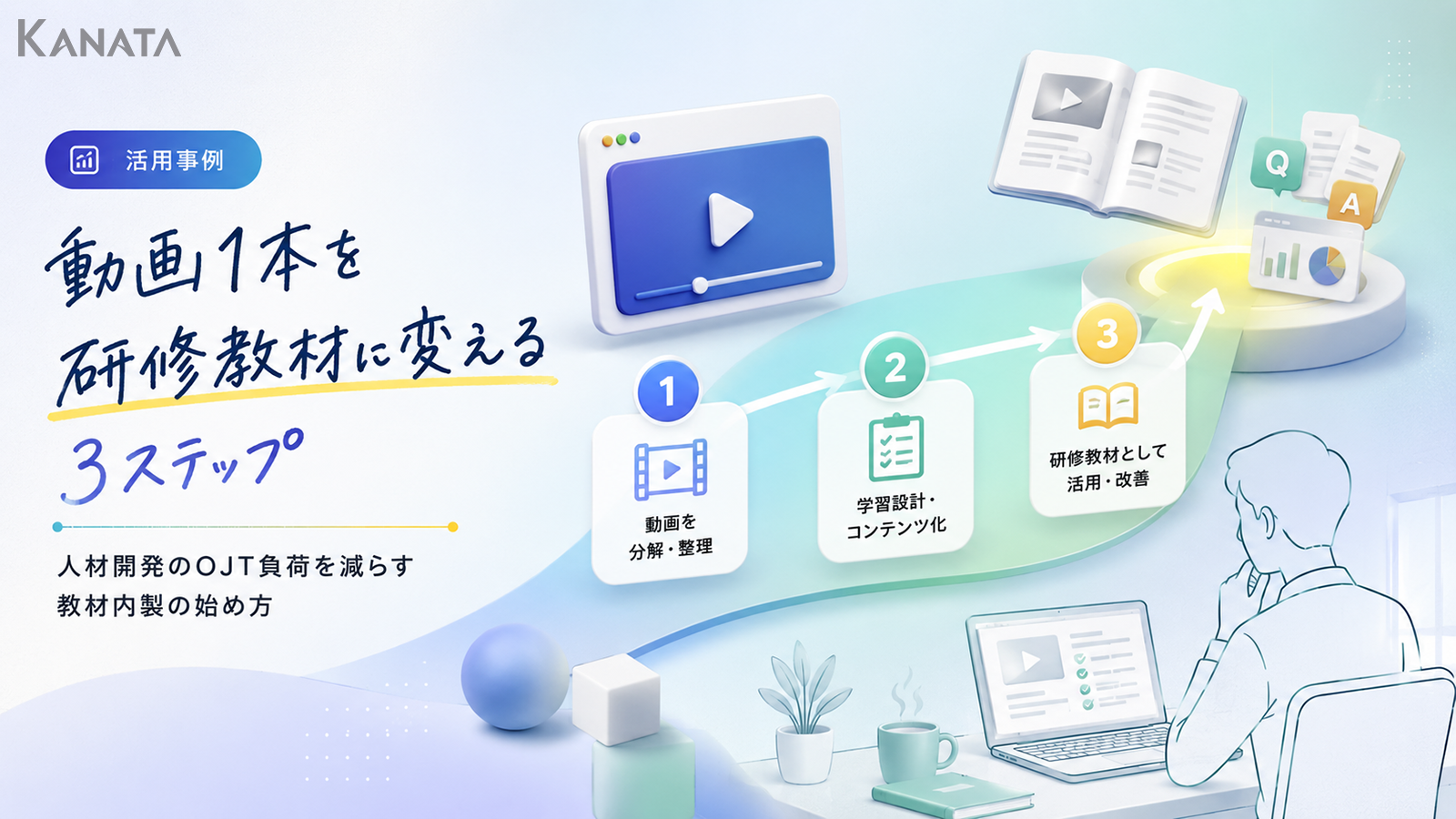 動画1本を研修教材に変える3ステップ｜人材開発のOJT負荷を減らす教材内製の始め方